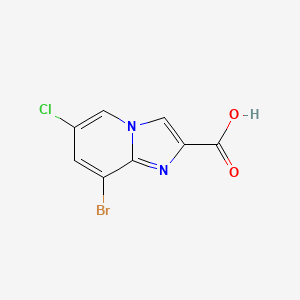molecular formula C8H4BrClN2O2 B1293482 8-溴-6-氯咪唑并[1,2-a]吡啶-2-羧酸 CAS No. 1000017-98-0