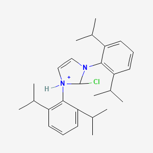 molecular formula C27H38ClN2+ B12934835 2-Chloro-1,3-bis(2,6-diisopropylphenyl)-2,3-dihydro-1H-imidazol-1-ium 