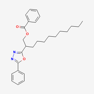 2-(5-Phenyl-1,3,4-oxadiazol-2-yl)dodecyl benzoate