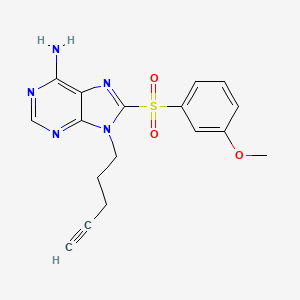 8-(3-Methoxybenzene-1-sulfonyl)-9-(pent-4-yn-1-yl)-9H-purin-6-amine