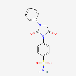 molecular formula C15H13N3O4S B12935354 Benzenesulfonamide, 4-(2,5-dioxo-3-phenyl-1-imidazolidinyl)- CAS No. 53298-17-2