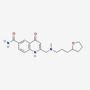 2-((Methyl(3-(tetrahydrofuran-2-yl)propyl)amino)methyl)-4-oxo-1,4-dihydroquinoline-6-carboxamide