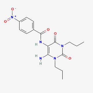 N-(6-Amino-2,4-dioxo-1,3-dipropyl-1,2,3,4-tetrahydropyrimidin-5-yl)-4-nitrobenzamide