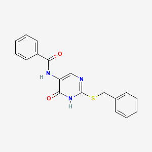 N-[2-(Benzylsulfanyl)-6-oxo-1,6-dihydropyrimidin-5-yl]benzamide