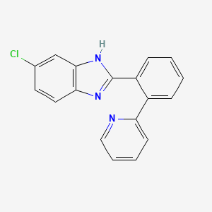 molecular formula C18H12ClN3 B12935470 1H-Benzimidazole, 5-chloro-2-[2-(2-pyridinyl)phenyl]- CAS No. 824395-00-8