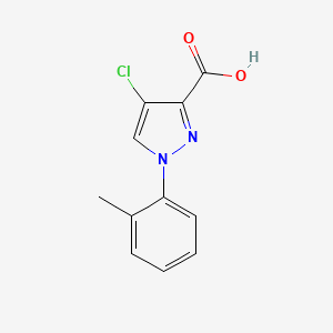 molecular formula C11H9ClN2O2 B12935586 4-Chloro-1-(o-tolyl)-1H-pyrazole-3-carboxylic acid 