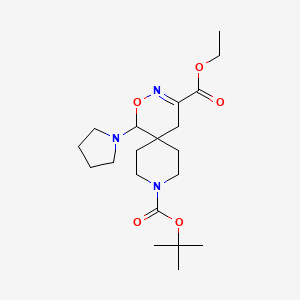 9-tert-Butyl 4-ethyl 1-(pyrrolidin-1-yl)-2-oxa-3,9-diazaspiro[5.5]undec-3-ene-4,9-dicarboxylate