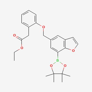 Ethyl 2-(2-((7-(4,4,5,5-tetramethyl-1,3,2-dioxaborolan-2-yl)benzofuran-5-yl)methoxy)phenyl)acetate