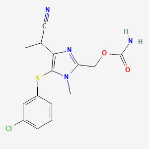 1H-Imidazole-4-acetonitrile, 2-(((aminocarbonyl)oxy)methyl)-5-((3-chlorophenyl)thio)-alpha,1-dimethyl-