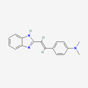 molecular formula C17H17N3 B12936174 4-(2-(1H-Benzo[d]imidazol-2-yl)vinyl)-N,N-dimethylaniline CAS No. 2562-90-5