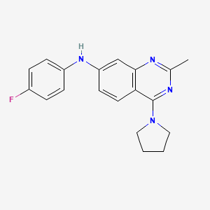 N-(4-Fluorophenyl)-2-methyl-4-(pyrrolidin-1-yl)quinazolin-7-amine