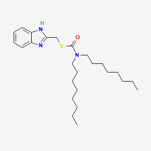 molecular formula C25H41N3OS B12936332 S-[(1H-Benzimidazol-2-yl)methyl] dioctylcarbamothioate CAS No. 652142-50-2