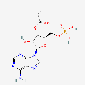 [(2R,3S,4R,5R)-5-(6-aminopurin-9-yl)-4-hydroxy-2-(phosphonooxymethyl)oxolan-3-yl] propanoate