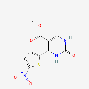 Ethyl 6-methyl-4-(5-nitrothiophen-2-yl)-2-oxo-1,2,3,4-tetrahydropyrimidine-5-carboxylate