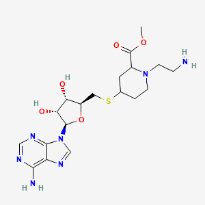 Methyl 4-((((2S,3S,4R,5R)-5-(6-amino-9H-purin-9-yl)-3,4-dihydroxytetrahydrofuran-2-yl)methyl)thio)-1-(2-aminoethyl)piperidine-2-carboxylate