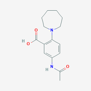 molecular formula C15H20N2O3 B12936527 5-Acetamido-2-(azepan-1-yl)benzoic acid 