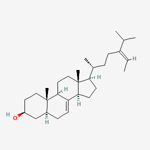 molecular formula C29H48O B12936579 (3S,5S,9R,10S,13R,14R,17R)-17-((R,E)-5-Isopropylhept-5-en-2-yl)-10,13-dimethyl-2,3,4,5,6,9,10,11,12,13,14,15,16,17-tetradecahydro-1H-cyclopenta[a]phenanthren-3-ol 