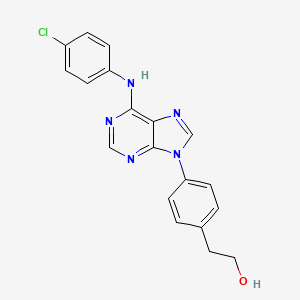 molecular formula C19H16ClN5O B12936617 2-[4-[6-(4-Chloroanilino)purin-9-yl]phenyl]ethanol CAS No. 16208-00-7