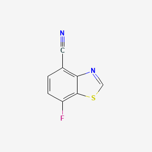 molecular formula C8H3FN2S B12936660 7-Fluorobenzo[d]thiazole-4-carbonitrile 