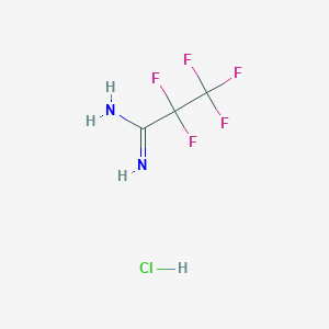 molecular formula C3H4ClF5N2 B12936679 2,2,3,3,3-Pentafluoro-propionamidineHCl CAS No. 3799-21-1