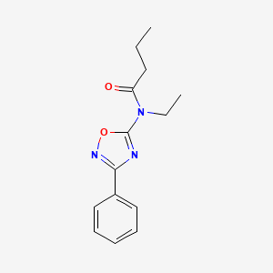 molecular formula C14H17N3O2 B12936684 N-Ethyl-N-(3-phenyl-1,2,4-oxadiazol-5-yl)butanamide CAS No. 62347-43-7