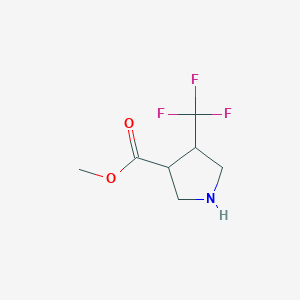 molecular formula C7H10F3NO2 B12936704 Methyl 4-(trifluoromethyl)pyrrolidine-3-carboxylate 