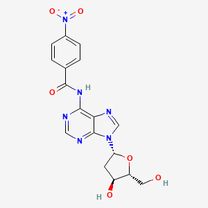 molecular formula C17H16N6O6 B12936720 2'-Deoxy-N-(4-nitrobenzoyl)adenosine CAS No. 90335-45-8