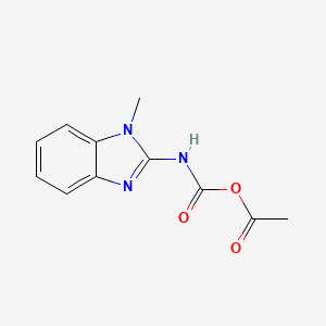 molecular formula C11H11N3O3 B12936727 Acetic (1-methyl-1H-benzo[d]imidazol-2-yl)carbamic anhydride 