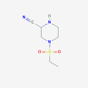 molecular formula C7H13N3O2S B12936733 4-(Ethylsulfonyl)piperazine-2-carbonitrile 