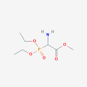 molecular formula C7H16NO5P B12936735 Acetic acid, amino(diethoxyphosphinyl)-, methyl ester CAS No. 50917-77-6