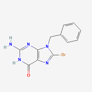 molecular formula C12H10BrN5O B12936778 6H-Purin-6-one, 2-amino-8-bromo-1,9-dihydro-9-(phenylmethyl)- CAS No. 96412-45-2