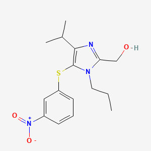 molecular formula C16H21N3O3S B12936783 (4-Isopropyl-5-(3-nitrophenylthio)-1-n-propyl-1H-imidazol-2-yl)methanol CAS No. 178979-13-0