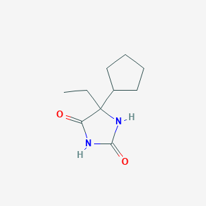 molecular formula C10H16N2O2 B12936790 5-Cyclopentyl-5-ethyl-imidazolidine-2,4-dione CAS No. 6969-84-2