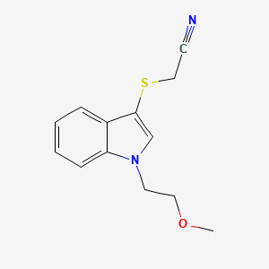 molecular formula C13H14N2OS B12936800 {[1-(2-Methoxyethyl)-1H-indol-3-yl]sulfanyl}acetonitrile CAS No. 61021-41-8