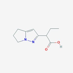 molecular formula C10H14N2O2 B12936835 2-(5,6-Dihydro-4H-pyrrolo[1,2-b]pyrazol-2-yl)butanoic acid 