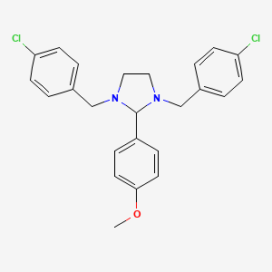 molecular formula C24H24Cl2N2O B12936869 1,3-Bis[(4-chlorophenyl)methyl]-2-(4-methoxyphenyl)imidazolidine CAS No. 5428-35-3