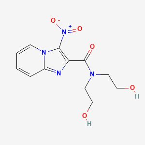 molecular formula C12H14N4O5 B12936871 N,N-Bis(2-hydroxyethyl)-3-nitroimidazo[1,2-a]pyridine-2-carboxamide CAS No. 62195-08-8