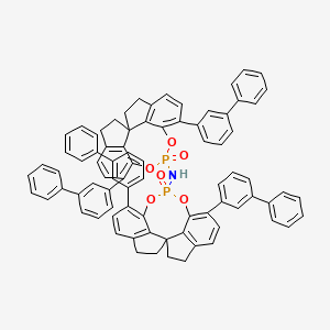 molecular formula C82H61NO6P2 B12936875 12-oxo-N-[12-oxo-1,10-bis(3-phenylphenyl)-4,5,6,7-tetrahydroiindeno[7,1-de:1',7'-fg][1,3,2]dioxaphosphocin-12-yl]-1,10-bis(3-phenylphenyl)-4,5,6,7-tetrahydroiindeno[7,1-de:1',7'-fg][1,3,2]dioxaphosphocin-12-amine 