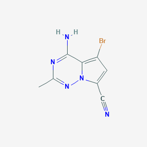 molecular formula C8H6BrN5 B12936883 4-Amino-5-bromo-2-methylpyrrolo[2,1-f][1,2,4]triazine-7-carbonitrile 