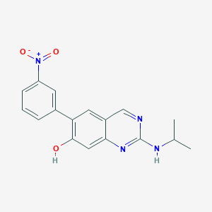 molecular formula C17H16N4O3 B12936928 6-(3-Nitrophenyl)-2-[(propan-2-yl)amino]quinazolin-7(1H)-one CAS No. 914395-73-6