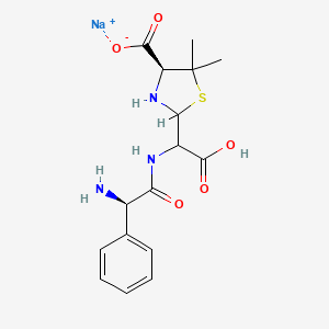 Sodium (4S)-2-(((R)-2-amino-2-phenylacetamido)(carboxy)methyl)-5,5-dimethylthiazolidine-4-carboxylate