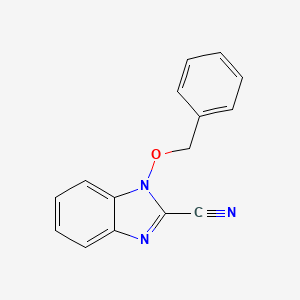 molecular formula C15H11N3O B12937076 1-(Benzyloxy)-1H-benzo[d]imidazole-2-carbonitrile CAS No. 68930-17-6