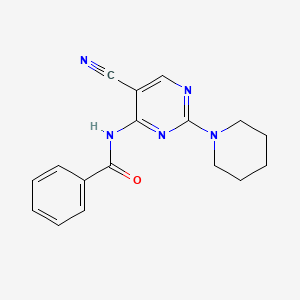 N-(5-Cyano-2-(piperidin-1-yl)pyrimidin-4-yl)benzamide