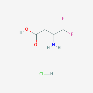 molecular formula C4H8ClF2NO2 B12937447 3-Amino-4,4-difluorobutanoic acid hydrochloride CAS No. 78347-65-6