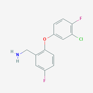 (2-(3-Chloro-4-fluorophenoxy)-5-fluorophenyl)methanamine