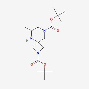 molecular formula C17H31N3O4 B12937562 Di-tert-butyl 6-methyl-2,5,8-triazaspiro[3.5]nonane-2,8-dicarboxylate 