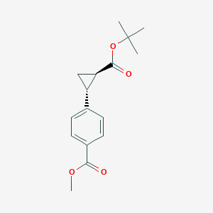 molecular formula C16H20O4 B12937612 Methyl 4-(trans-2-(tert-butoxycarbonyl)cyclopropyl)benzoate 