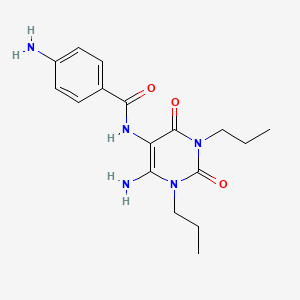 4-Amino-N-(6-amino-2,4-dioxo-1,3-dipropyl-1,2,3,4-tetrahydropyrimidin-5-yl)benzamide