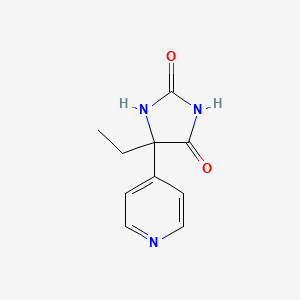 molecular formula C10H11N3O2 B12937775 5-Ethyl-5-(pyridin-4-yl)imidazolidine-2,4-dione CAS No. 6294-55-9