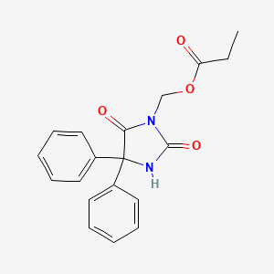 2,4-Imidazolidinedione, 3-((1-oxopropoxy)methyl)-5,5-diphenyl-